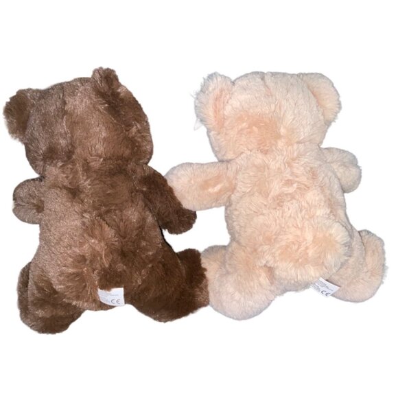 Kellujoy Original Brown & Pink Plush Teddy Bears With Checkered Bows Soft Cuddly - Picture 3 of 11